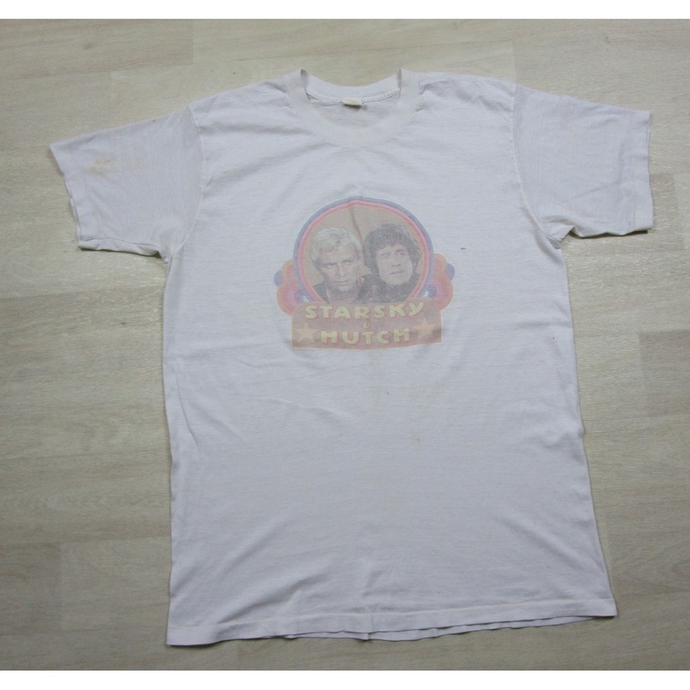 Vintage 1970's Starsky & Hutch T Shirt (XL) Single Stitch Television Show Duo